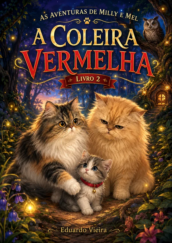 Capa do livro As Aventuras de Milly e Mel: A Coleira Vermelha, de Eduardo Vieira