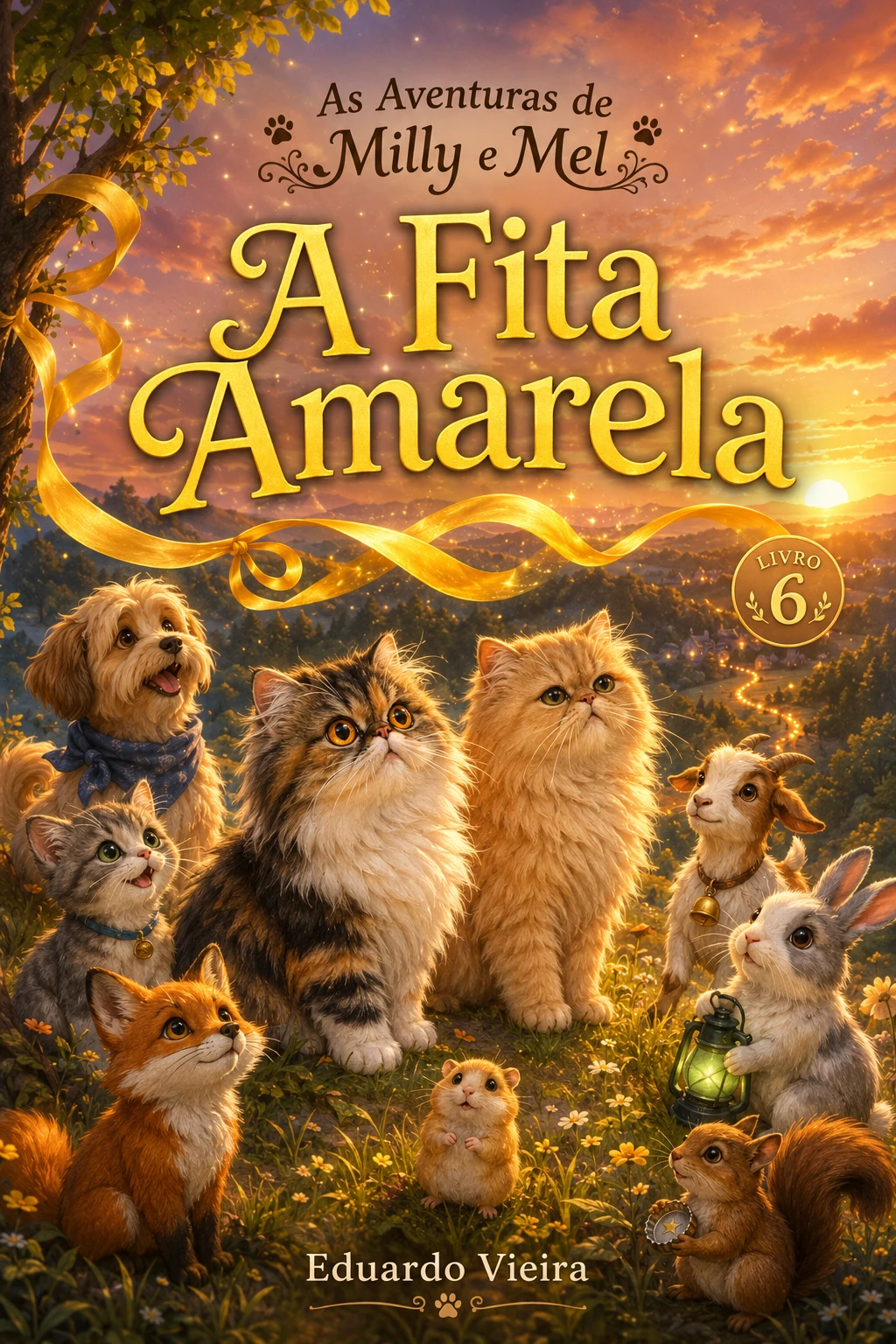 Capa do livro As Aventuras de Milly e Mel: A Fita Amarela, de Eduardo Vieira