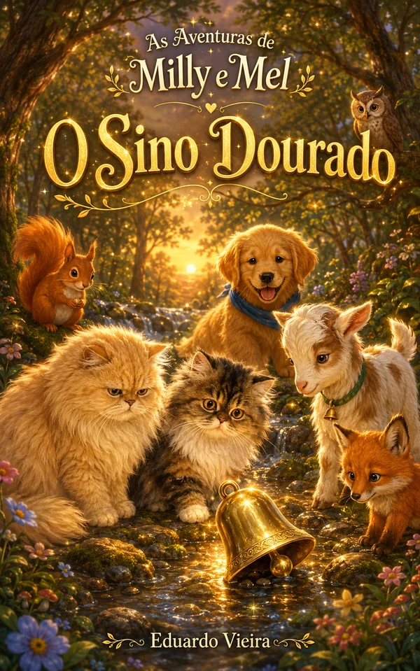 Capa do livro As Aventuras de Milly e Mel: O Sino Dourado, de Eduardo Vieira