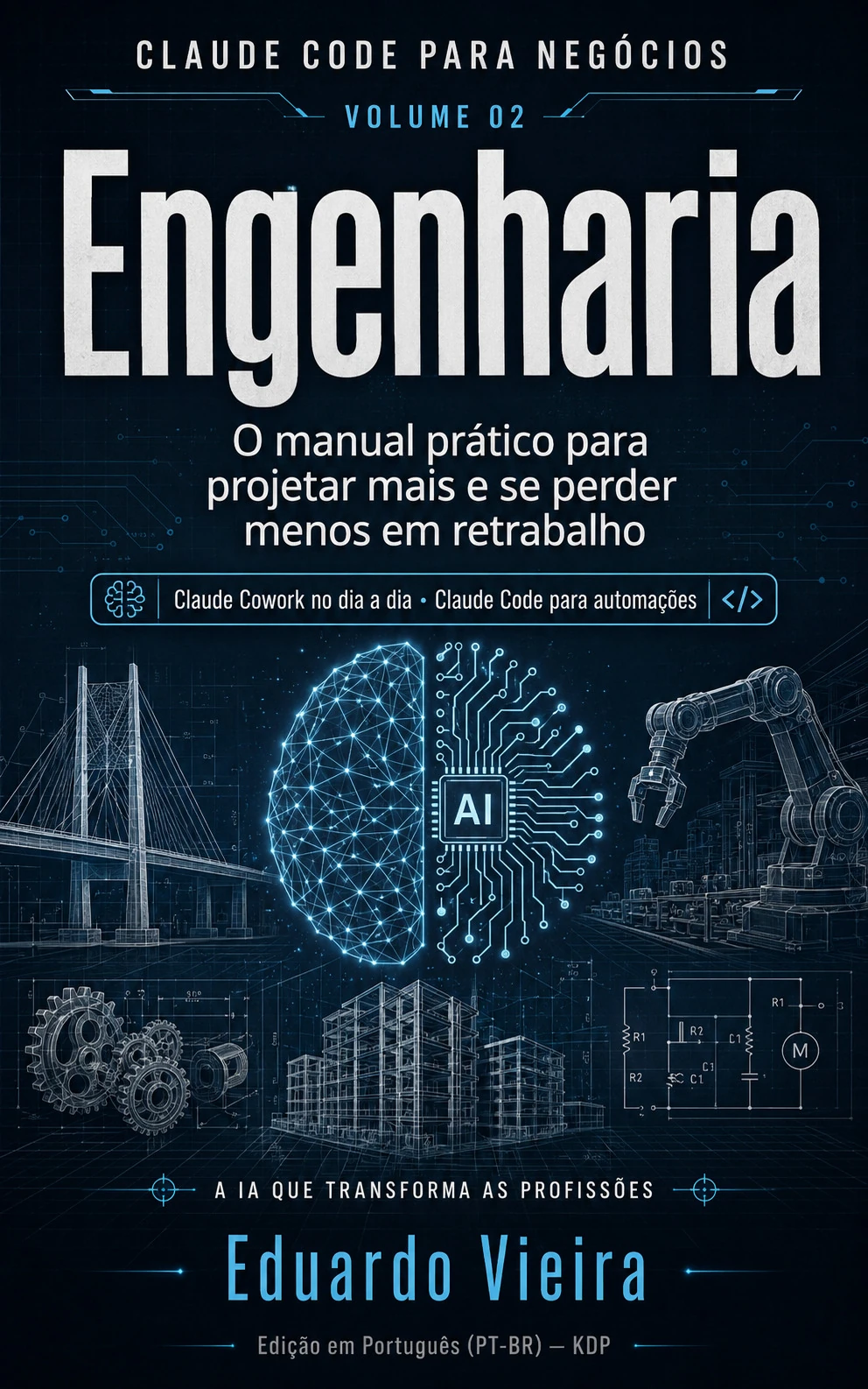 Capa do livro Claude Code para Negócios: Engenharia, de Eduardo Vieira
