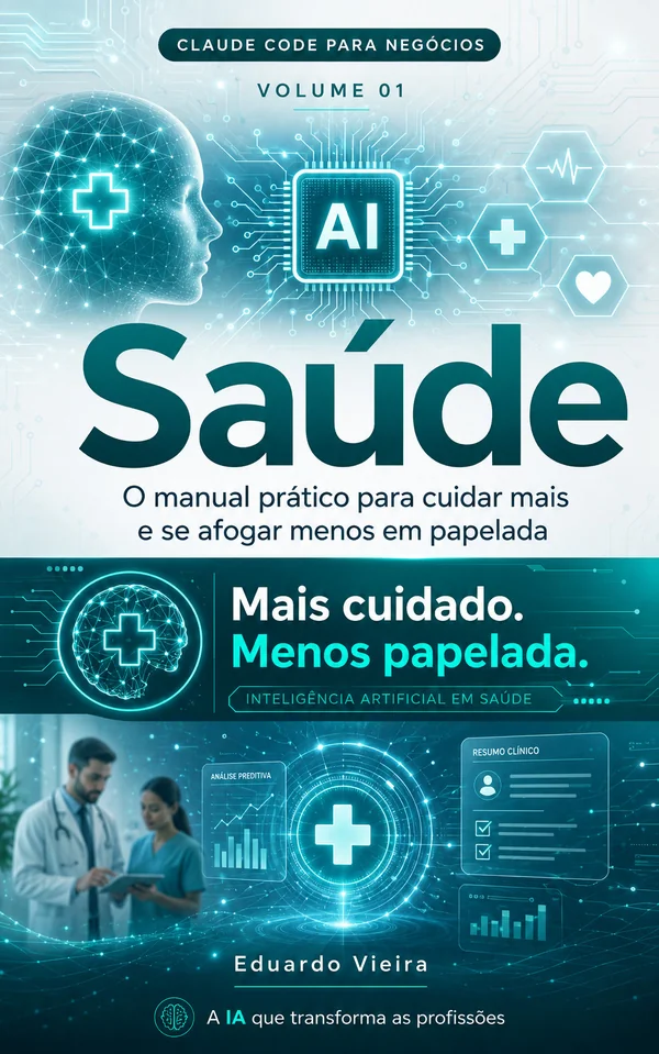 Capa do livro Claude Code para Negócios: Saúde, de Eduardo Vieira