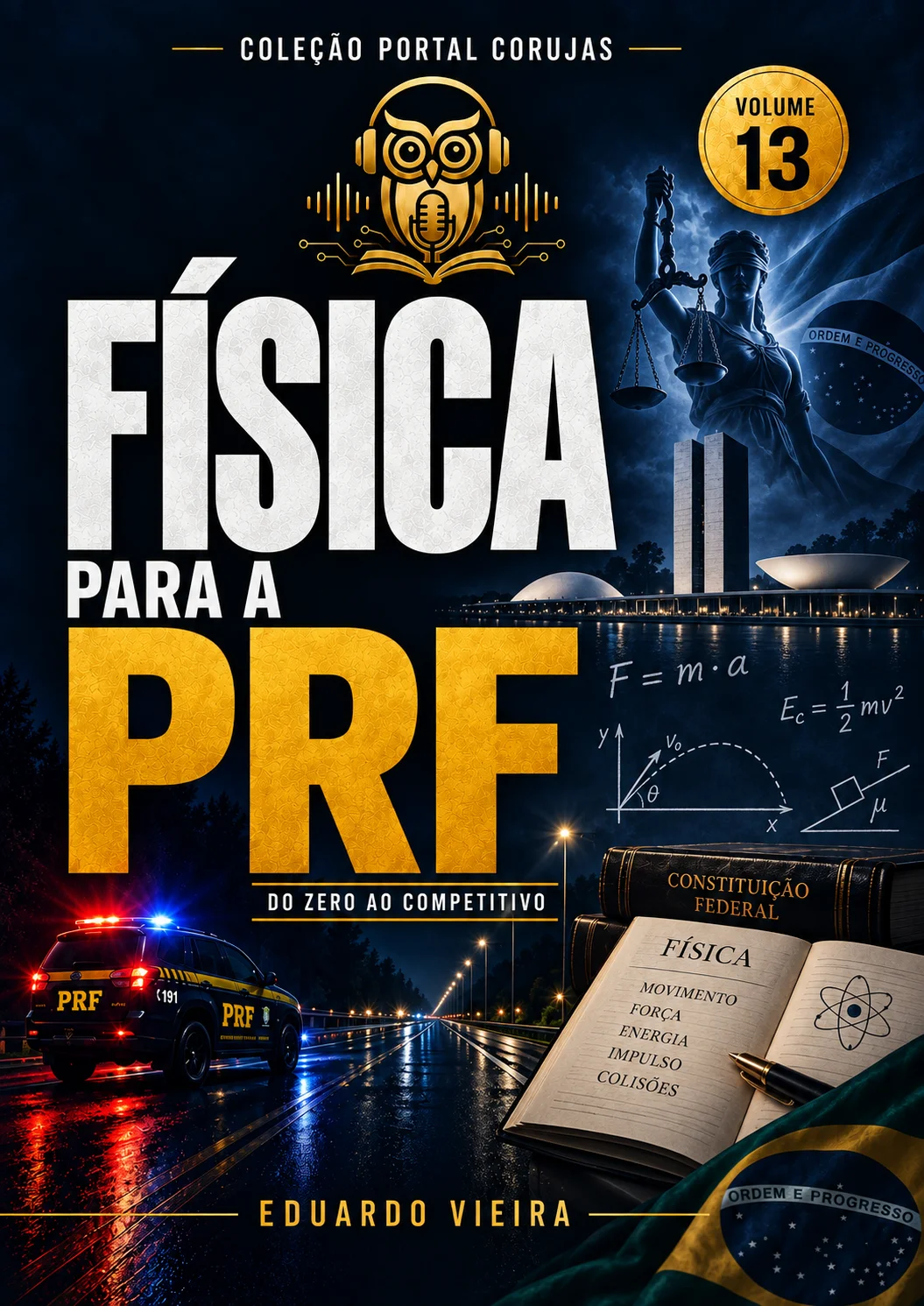 Capa do livro Física para a PRF, de Eduardo Vieira