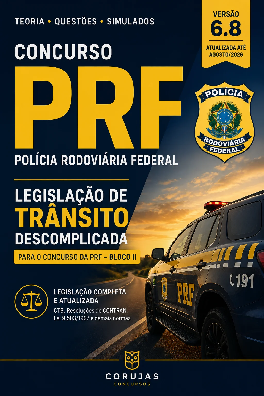 Capa do livro Legislação de Trânsito para a PRF, de Eduardo Vieira