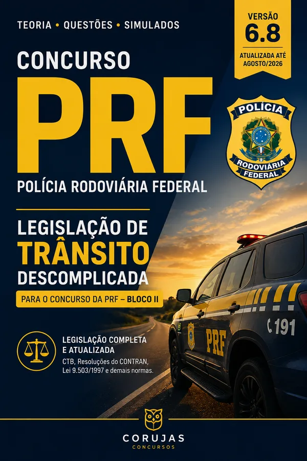 Capa do livro Legislação de Trânsito para a PRF, de Eduardo Vieira